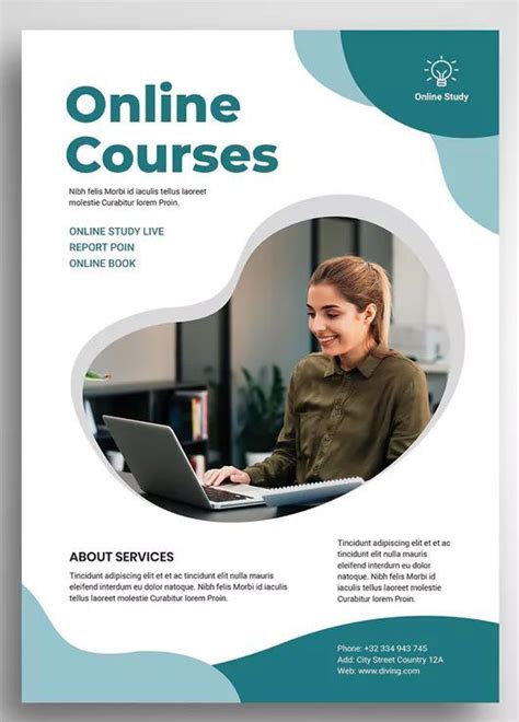 Online Courses Flyer Promo Template Psd Education Poster Design