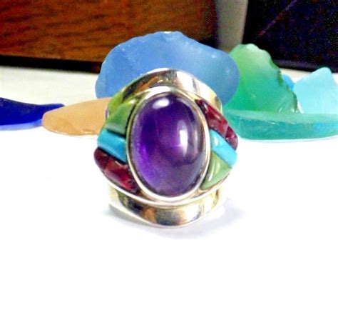 Maybe you would like to learn more about one of these? Jay King DTR Sterling Silver Multi Stone Amethyst Turquoise Size 5 1/2 Ring #DTRJayKing #Cocktail