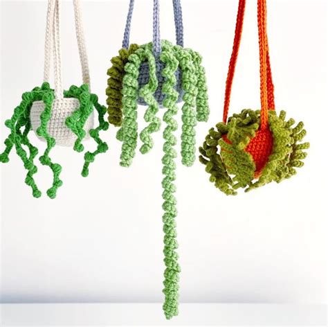 Hanging Potted Plant Crochet Patterns Pattern Only Instant Etsy