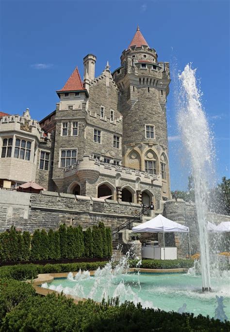 Casa Loma Tower And Fountain Vertical Stock Photo Image Of