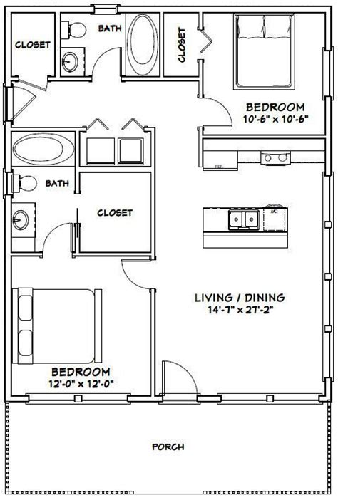 800 Sq Ft Apartment Floor Plan Plans Plan Apartment Plex Unit Townhouse