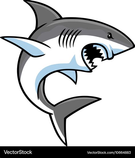 Angry Shark Cartoon Royalty Free Vector Image Vectorstock