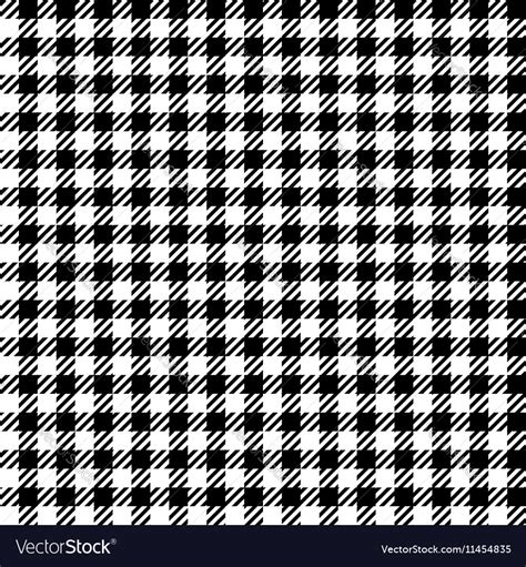 Black White Check Plaid Seamless Fabric Texture Vector Image