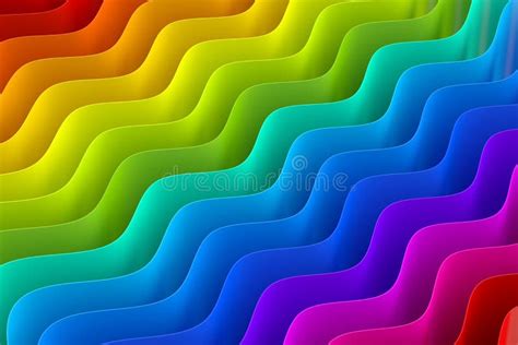 Abstract Rainbow Colors Wave Background 3d Rendering Stock