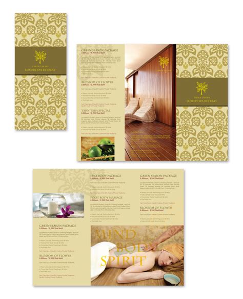 Natural Day Spa And Massage Tri Fold Brochure Template Dlayouts Graphic