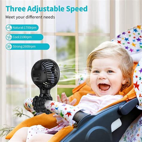 B Smartdevil Stroller Fan Speed Portable Stroller Fan Clip On For Baby Hand Held Fans