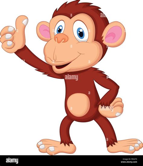 Cute Monkey Giving Thumb Up Stock Vector Image And Art Alamy