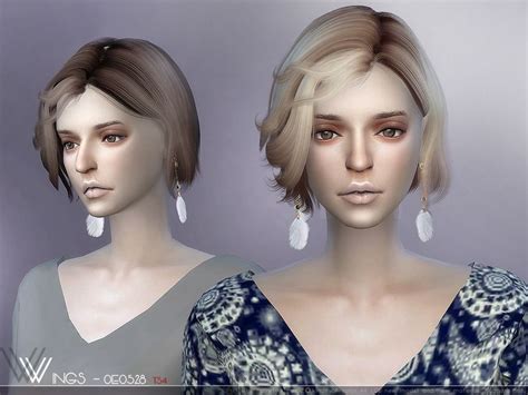 The Sims Resource Wings Oe0528 Hair Sims 4 Hairs Short Hair Styles