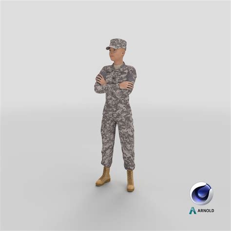 Female Soldier Military Acu Uniform 3d Model 159 3ds Blend C4d Fbx Max Ma Lxo Obj