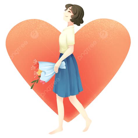 Fall In Love Png Transparent Girl Falling In Love Girl Bouquet Love