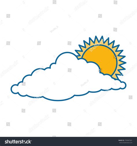 Cloud Sky Silhouette Sun Stock Vector Royalty Free 759087541