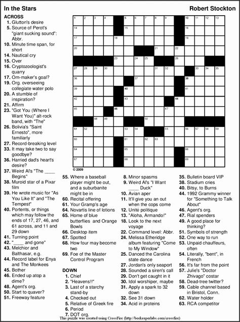 Large Print Crossword Puzzles Printable Printable Crossword Puzzles