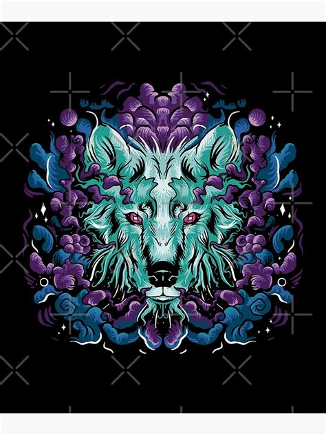 Psychedelic Wolf Illustration Poster For Sale By Infleims Redbubble