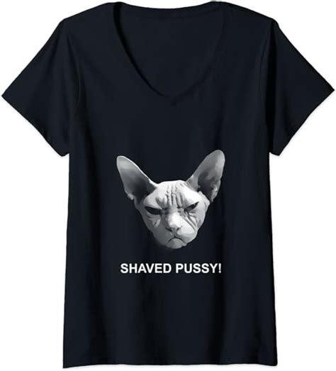 Womens Shaved Pussy V Neck T Shirt Clothing