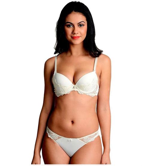 Buy La Zoya White Poly Satin Bra Panty Sets Online At Best Prices In