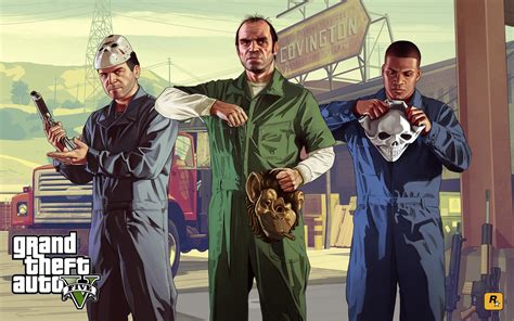 Characters With Masks In Grand Theft Auto V Hd Desktop Wallpaper