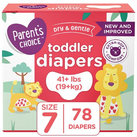 Parents Choice Dry And Gentle Baby Diapers Size 7 78 Count Walmart