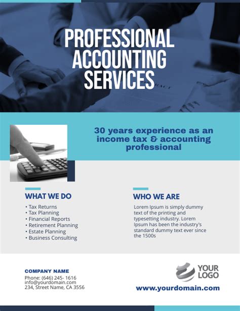 Accounting Services Flyer Poster Template Postermywall