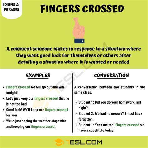 Fingers Crossed What Does This Popular Idiom Mean • 7esl Ingles