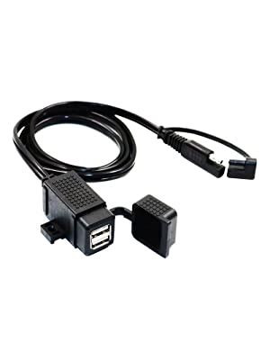 Motopower Mp C Waterproof Motorcycle Dual Usb Charger Kit Sae To Usb Adapter Cable