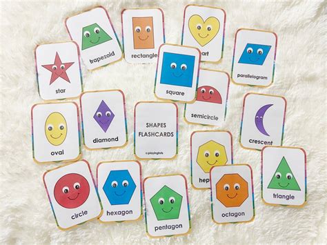 2d Shapes Flashcards Printable Shape Flash Card For Babies And Etsy