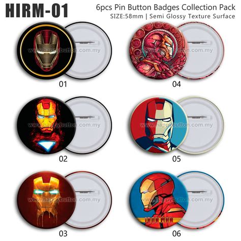 Button Badge Ironman Collection Shopee Malaysia