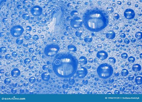 Blue Water With Foam Bubbles Background Foam Bubble Dishwashing Liquid