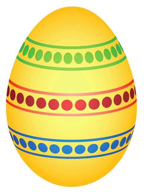 Yellow Colorful Dotted Easter Egg Png Clipairt Picture Easter Eggs