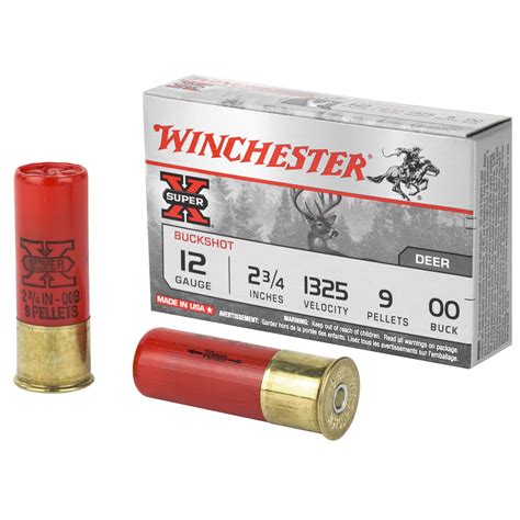 winchester ammunition super x 12 gauge 2 75 00 buck buckshot 9 pellets 5 round box