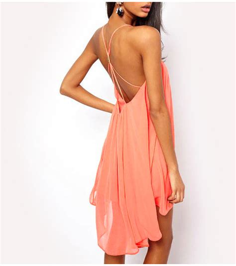 2016 Women Ladies Vestidos Summer Beach Dresses Halter Backless Chiffon