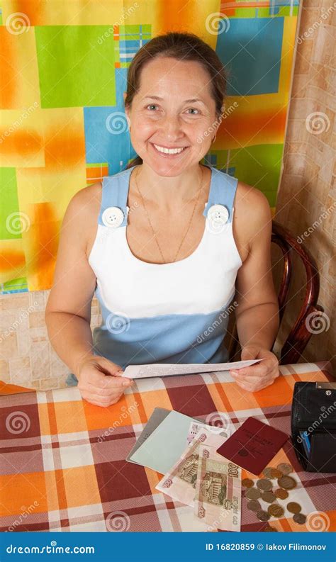 Mature Woman With Money Stock Image Image Of Pensioner 16820859