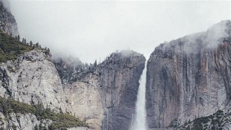 Download Wallpaper 2560x1440 Waterfall Rock Trees Stream Landscape
