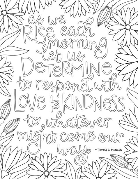 Just What I {squeeze} In Respond With Love And Kindness Free Lds Christian Coloring Page