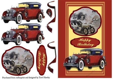 antique car birthday - CUP951440_906 | Craftsuprint