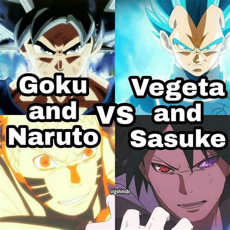 Goku And Naruto Vs Sasuke And Vegeta Naruto Amino