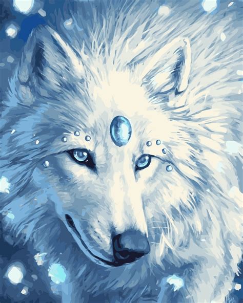 Want to discover art related to white_wolf? MaHuaf i736 water wolf abstract painting by numbers animal ...