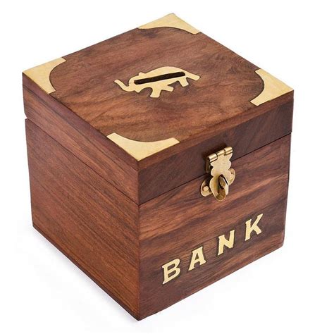 Buy Buycrafts Wooden Money Bank Coin Saving Box Piggy Bank Ts