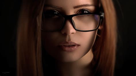 Wallpaper Face Black Model Long Hair Women With Glasses Sunglasses Closeup Color Cool