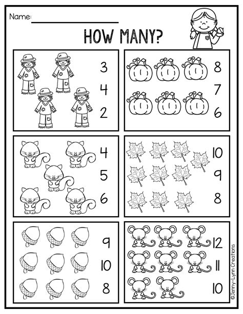 This Fun Fall Themed Math Packet Is Perfect For Teaching Counting And