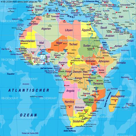 Afrika Karte Länder Und Hauptstädte Deutsch Goudenelftal