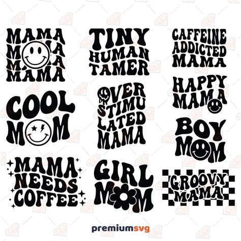 Retro Mama Svg Bundle Boho Mom Shirt Svg Vector Files Premiumsvg