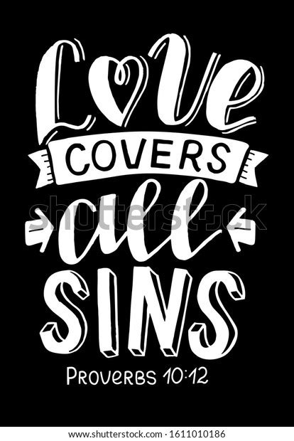 Hand Lettering Bible Verse Love Covers Stock Vector Royalty Free
