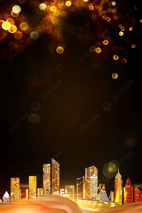 Real Estate Black Gold City Texture Background Halo Real Estate