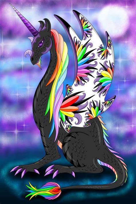 Rainbow Dragon Unicorn Melanie Jeyakkumar Digital Art Fantasy