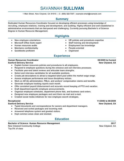 Download free cv resume 2020, 2021 samples file doc docx format or use builder creator maker. 7 Amazing Human Resources Resume Examples | LiveCareer