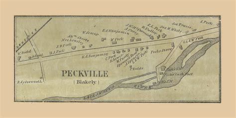 Peckville Blakely Township Pennsylvania 1864 Old Town Map Custom