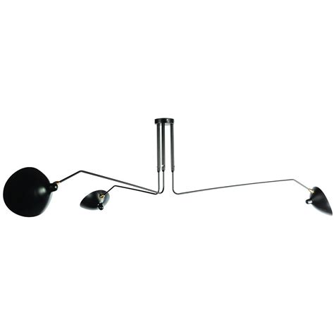 Mid Century Modern Reproduction Three Arm Mcl R3 Ceiling Lamp Black
