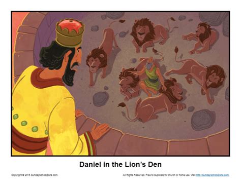Daniel In The Lions Den Story Illustration Childrens Bible