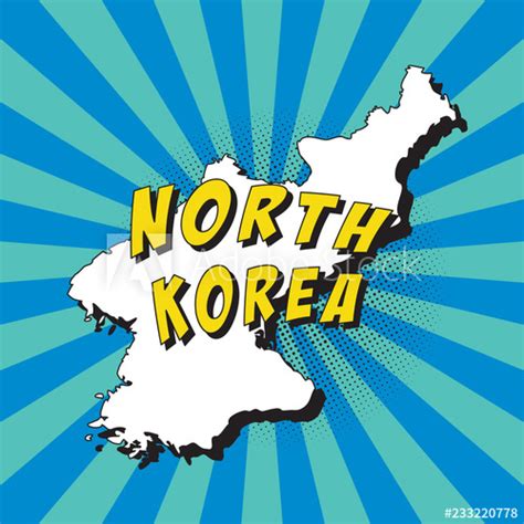 Download Map Of North Korea In Retro Pop Art Style With Radial Lines