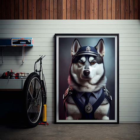 Siberian Husky Police Dog Art Decor Instant Download Etsy